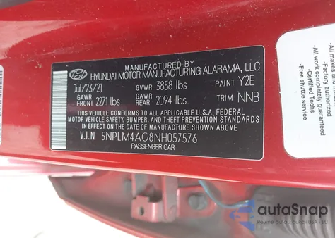 2022 Hyundai Elantra Sel из США, поврежденный, VIN 5NPLM4AG8NH057576